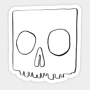 Hand-drawn square skull Sticker